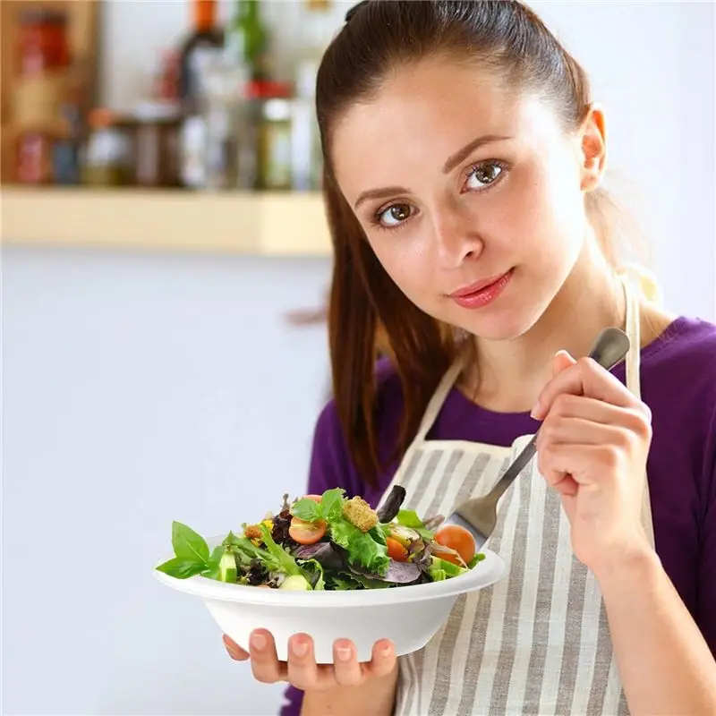 BHTS-Paper Bowls Disposable Bowls 50 Pack Sugarcane Bowls Compostable Soup Bowls For Hot Food Party BBQ Picnic 680Ml