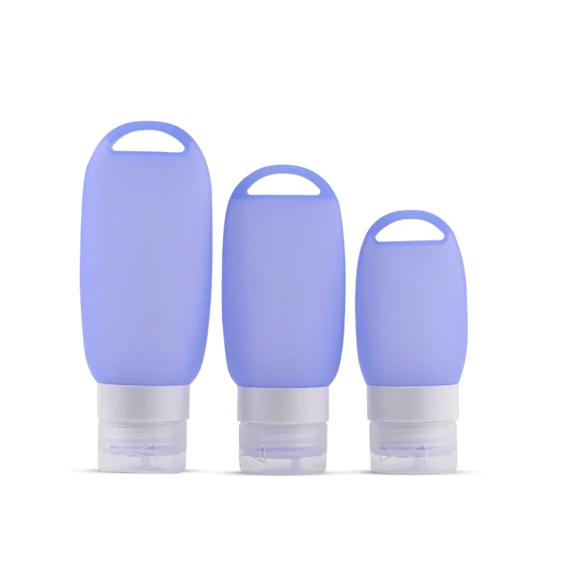 Silicone Refillable Bottles Travel-Pack keychain Small Round Cute Cans Portable case empty Shampoo Container 38/60/90ml Squeeze