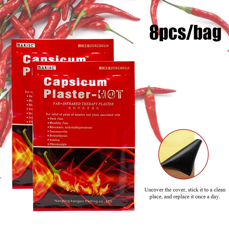 80Pcs Capsicum Pain Relief Patch Muscle Strain Back Pain Neck Knee Joint Ache Shelf-heating Chinese Medical Plaster