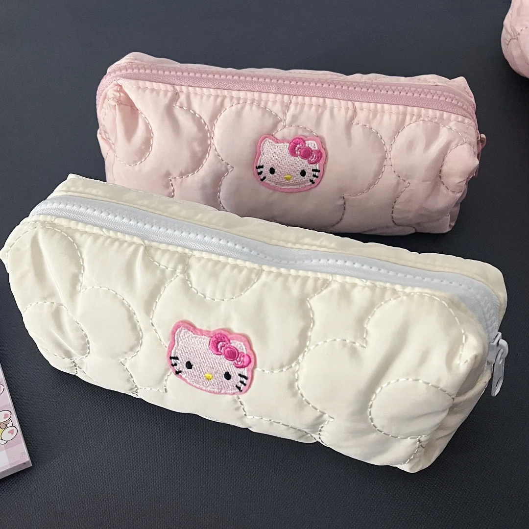 Sanrio Hello Kitty Pencil Case Cartoon Cute High-capacity Pink Student Makeup Bag School Supplies Pouch Girls Holiday Gifts