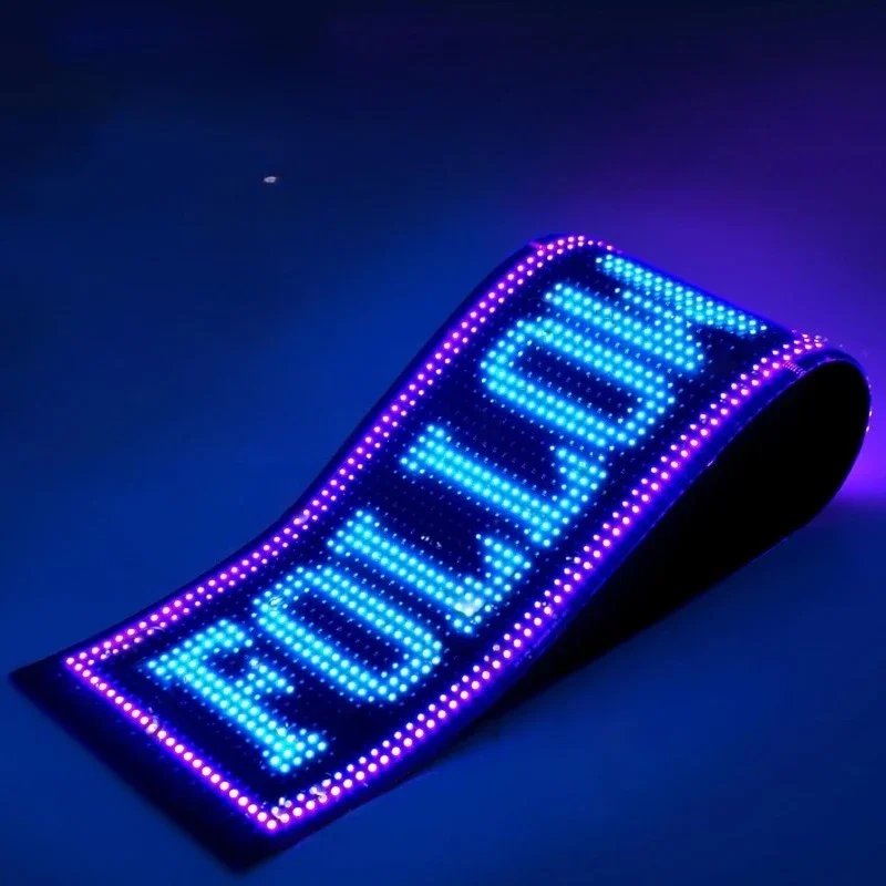 Flexible Display Electronic Billboard Store Advertising Full Color Soft Screen DIY Editing Rolling Text Subtitle Clock