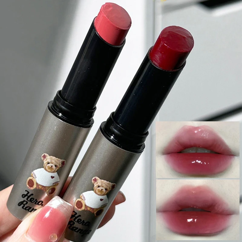 Moisturizing Mirror Glass Solid Lip Gloss Cute Little Bear Water Light Jelly Lipstick Makeup Lasting Non Sticky Lips Cosmetics