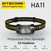 NITECORE HA11 2024 Headlamp 240 Lumens 38g for Night Running Camping Fishing Compatible Alkaline AA Batteries 14500 Battery