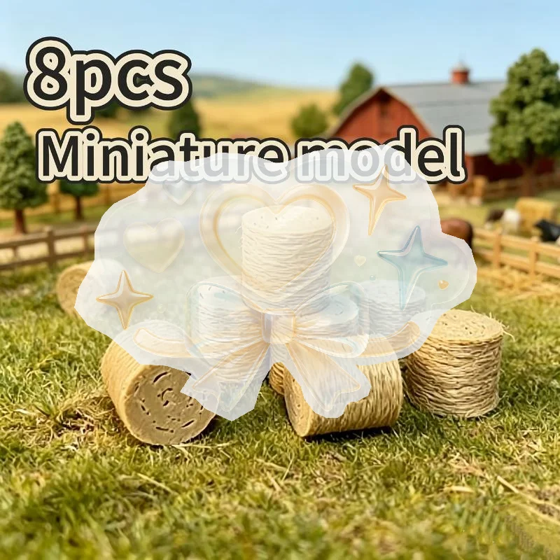 Miniature Hay Bale Realistic Texture Simulation Model 8/16Pcs Set for Farm Diorama DIY Craft Decor
