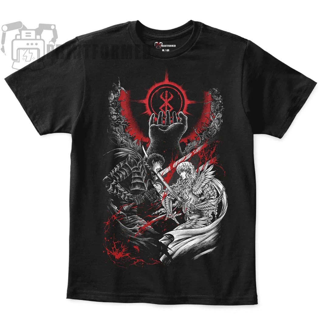 Camiseta Berserk Manga Strip Guts Berserker Anime Armor suéter Sudadera con capucha Camiseta suave 100 algodón