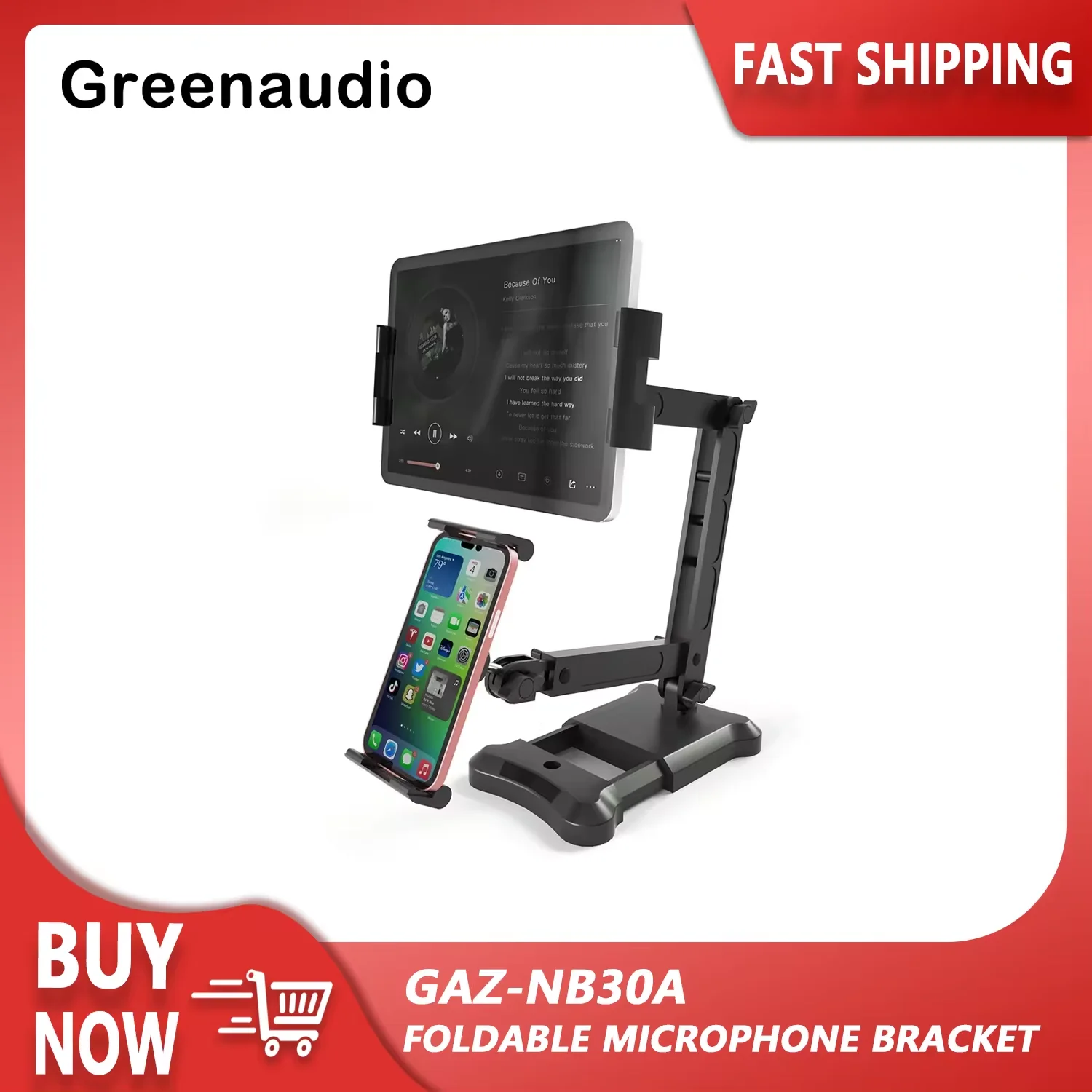 

GAZ-NB30A Desktop Lazy Tablet Support Folding Mobile Broadcast Support Tablet Mobile Phone