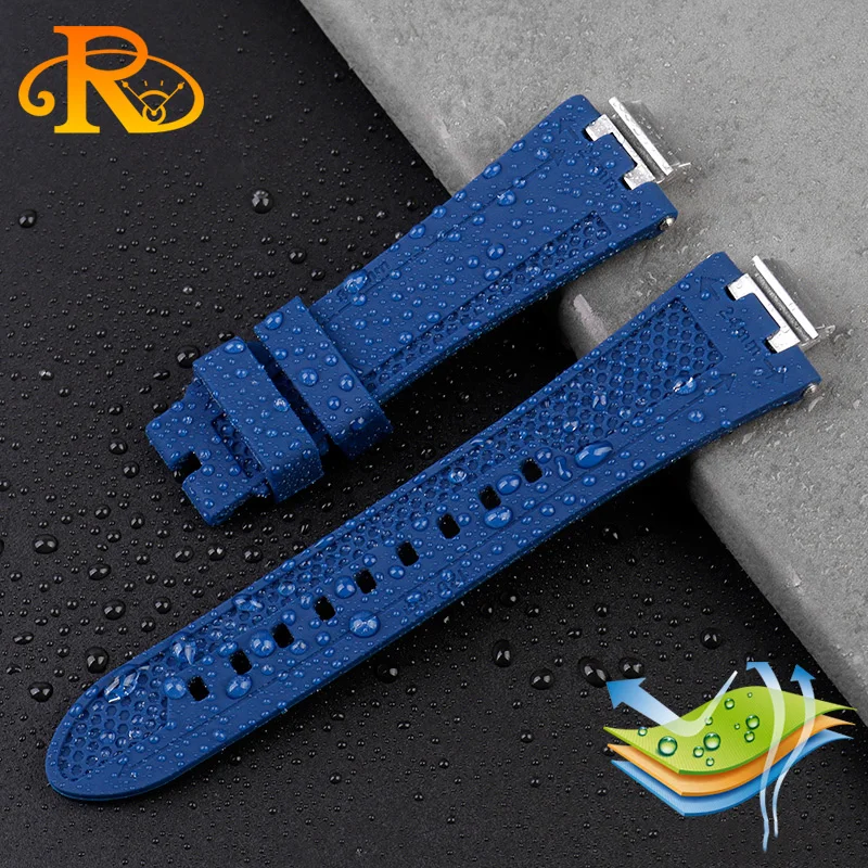 Modified Convex Mouth Silicone for MAURICE LACROIX AIKON Series AI6038 AI6008  Rubber watchband Men's watch accessories