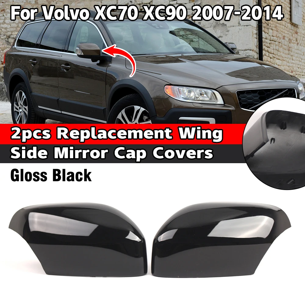 

2pcs Exterior Left Right Wing Side Mirror Cap Covers For Volvo XC70 XC90 2007-2014 Door Wing Rear View Mirror Cap Shell