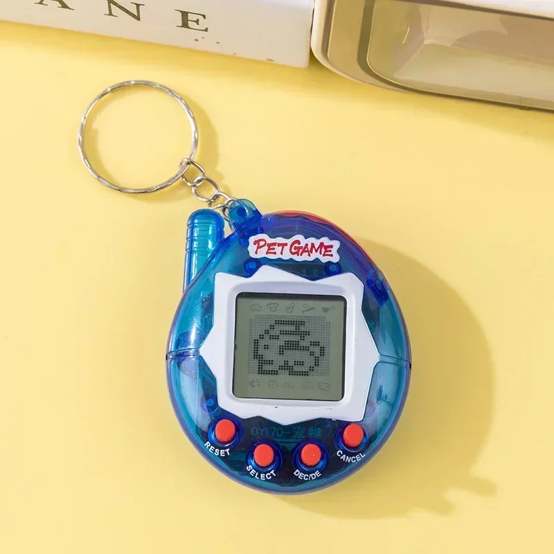 Mini llavero de consola Tamagotchi, juguete en ruso, Original, alemán, español, polaco, animales electrónicos, juego para niños, colgante de píxel