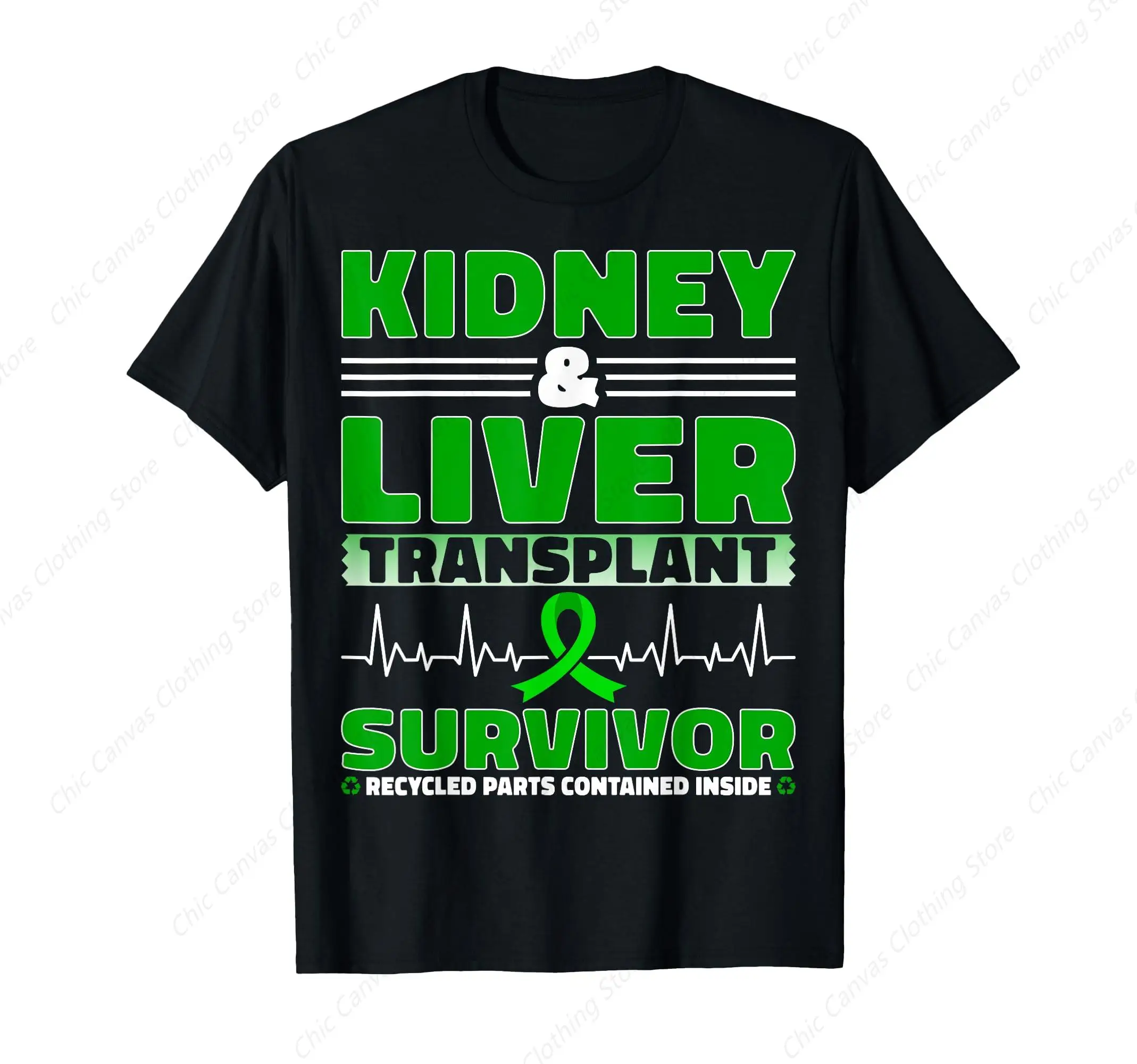 

Kidney And Liver Transplant Survivors Liver And Kidney Recipients T-Shirt Black Cotton Breathable Men'S And Women'S Clothing