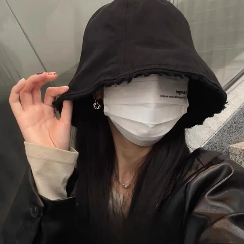 Fashion Versatile Bucket Hat Oversized Brim Foldable Fisherman Hat UV Protection Beach Hat Unisex