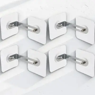 4pcs Anti-Tip Furniture Anchors Kit – Stainless Steel Wall Mount Straps for Cabinets, Dressers & Bookshelves