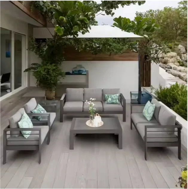 Popular Aluminum Patio Furniture Set for Living Room Hotel Villa Courtyard Farmhouse Apartment Outdoor Garden Use