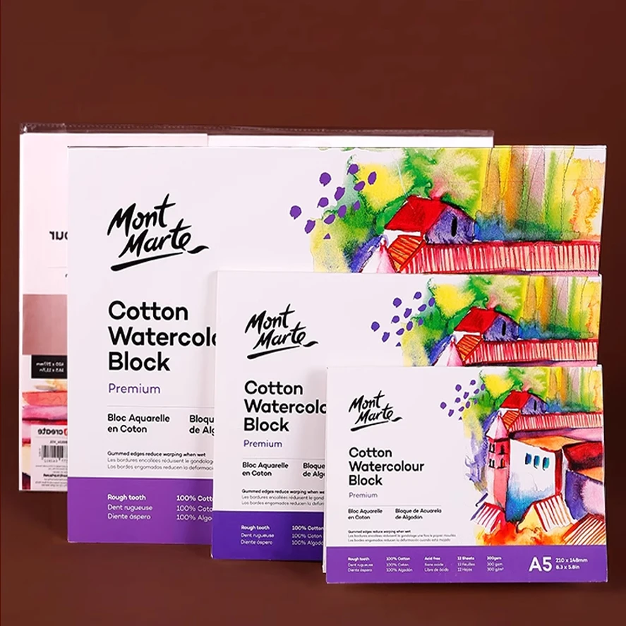 Professional Cotton Watercolor Pad: Acid-Free 300gsm for Flawless Blending, Layering Archival Artwork Sketchbook (A3/A4/A5)