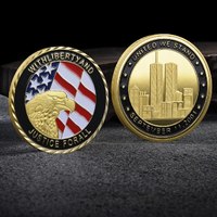 American Eagle 911 Twin Towers World Trade Center Commemorative Coin Plated Coin Eagle Head Commemorative Badge Medal