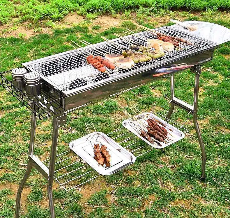 グリル家庭用、バーベキューグリル屋外カーボンバーベキューストーブ、厚みのある無煙炭棚バーベキュー用品ツール