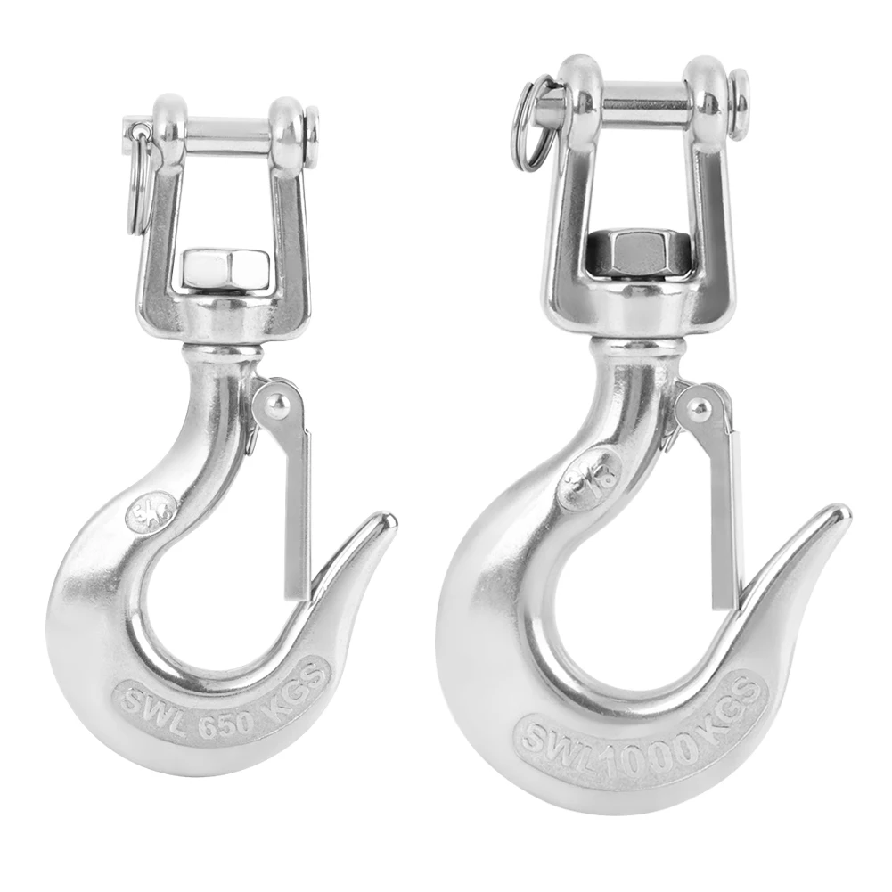 Rigging Accessory 650kg/1000kg 304 Stainless Steel Swivel Lifting Hook with  Rigging Accessory Stainless Steel Lifting Hook