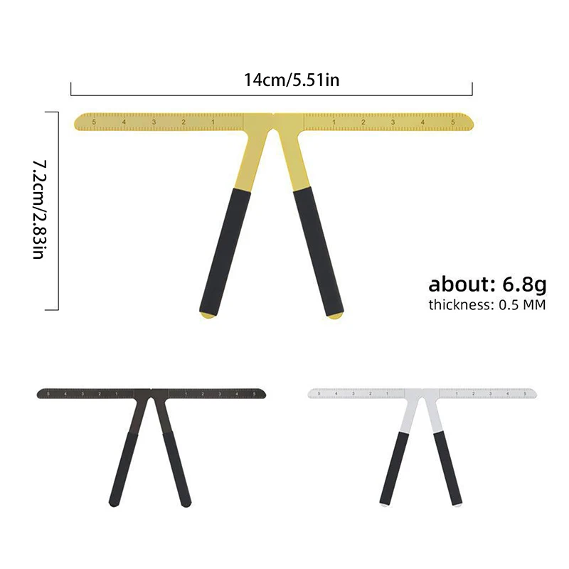Stainless Steel Microblading Ruler - Eyebrow Tattoo Stencil&Positioning Template, Professional Permanent Makeup Tool for Precise view 3