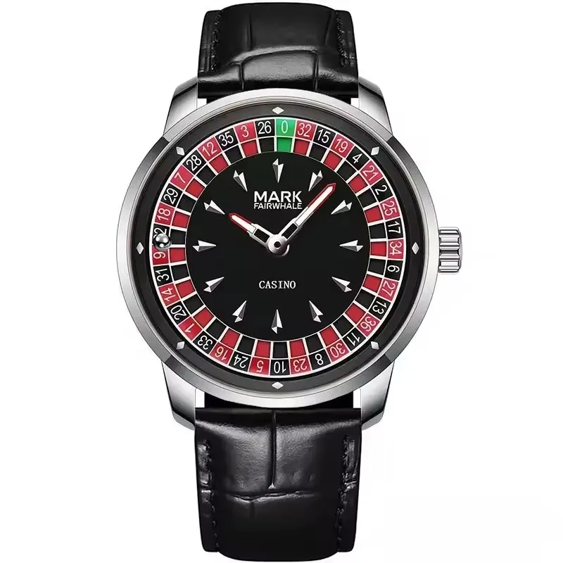 Mark Fairwhale 5031 Neue 2025 Top-Marken-Herrenuhr Quarz Arabische Ziffern Drehbares Zifferblatt Automatikuhr Diamant Leuchtend