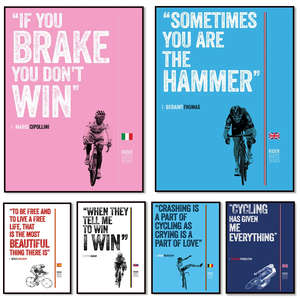 

Bicycle Art, Luckiest Man in the World Quote Inspirational Athlete Poster Home Decor Picture, Gift For Bicycle Lovers