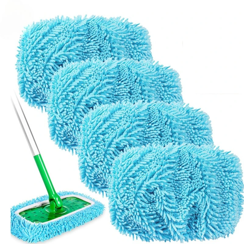 4 paños de microfibra reutilizables para fregona Swiffer, para limpieza en seco y húmedo, lavables, para superficies de suelo de madera dura