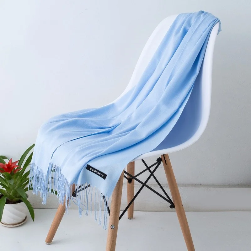 Écharpe fine imitation cachemire pour femme, châle long, monochromatique, climatisation, européen et américain, printemps et été, 70x180cm