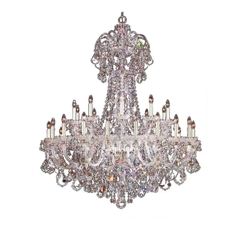 Lustre en cristal de style européen, YQ25, Villa Duplex importer, Salon, Hôtel, Corrigé par des escaliers, Long P