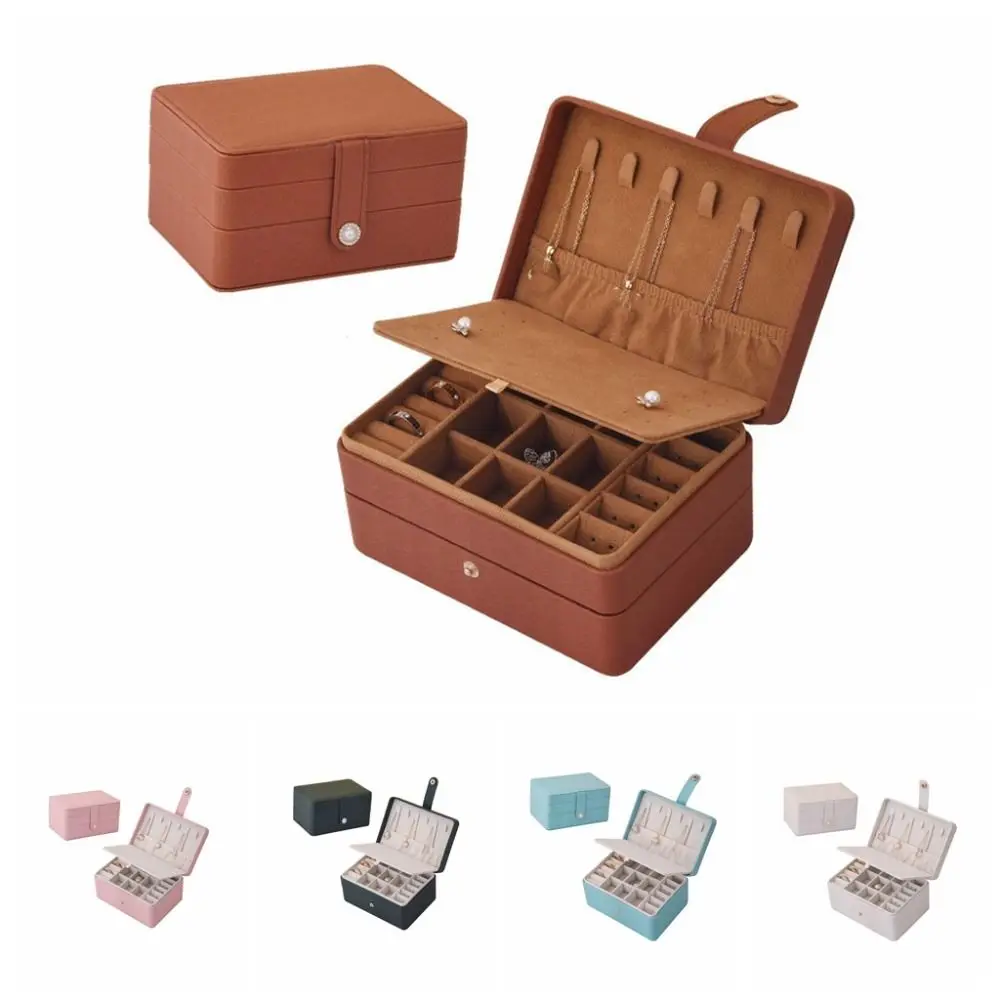 Draagbare PU-sieradenverpakkingstas Ringen Ketting Armband Oorbellen Sieradenhouder Meerlaagse organisator Sieradenopbergdoos Reizen