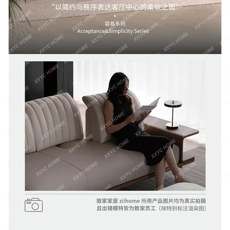 XX Living room straight row fabric sofa modern simple cream style sofa