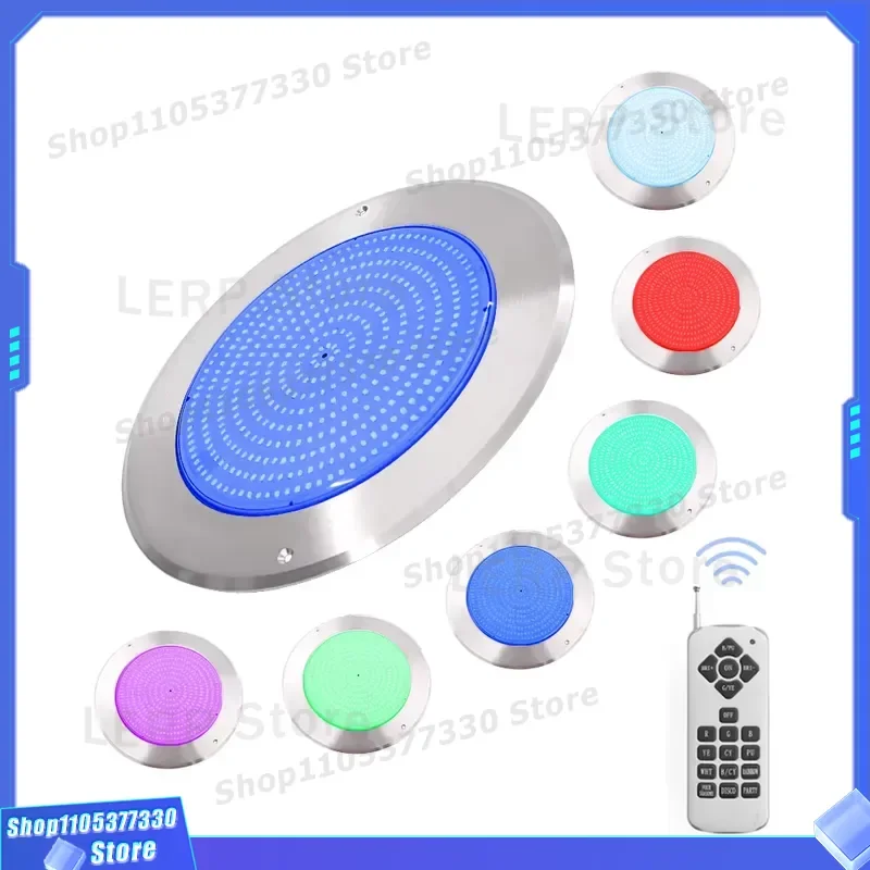 110mm 6W PAR56 LED Pool Light DC12V RGB Remote Control Stainless Steel IP68 Waterproof Ultra Thin Underwater Landscape Lamp