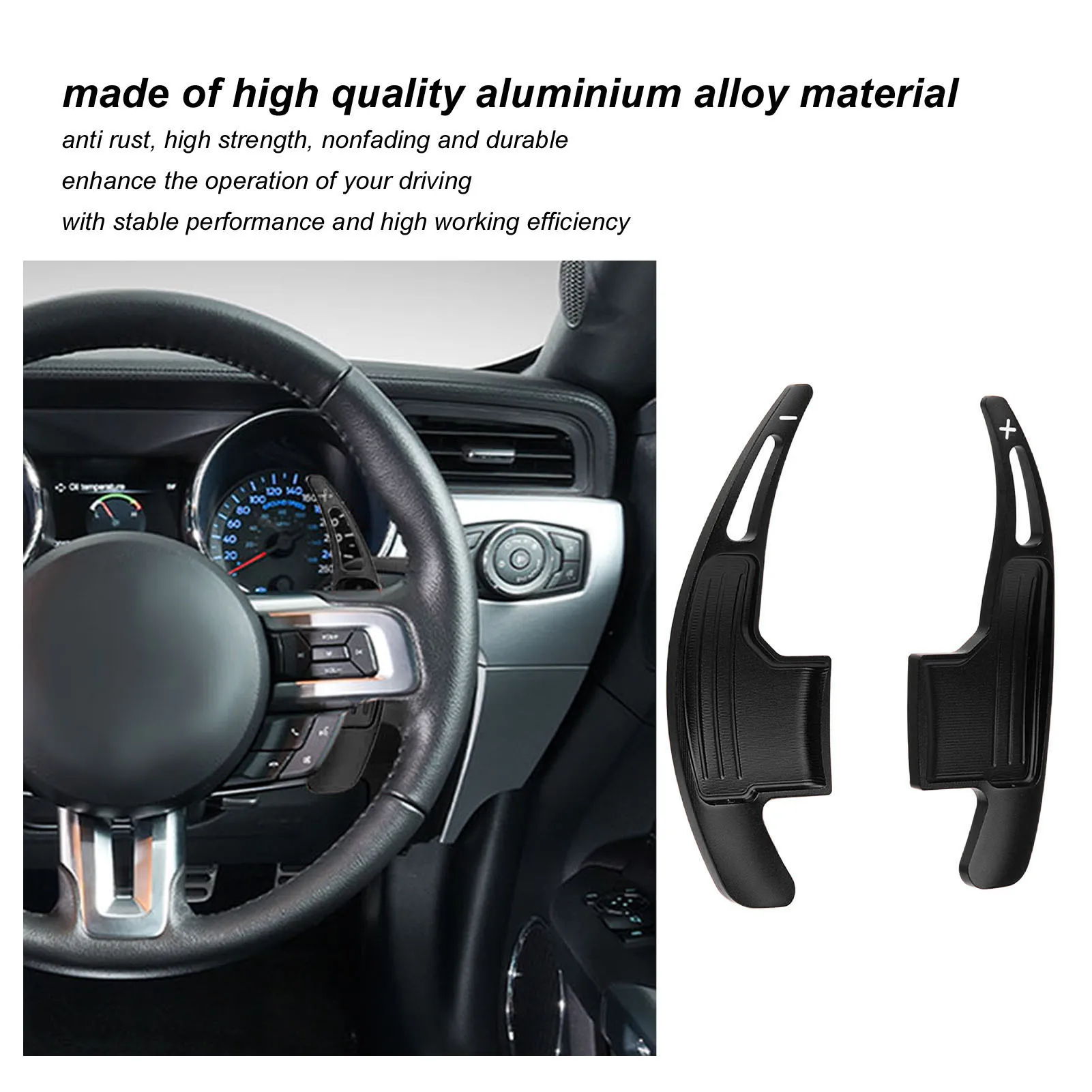 1 Pair Aluminum Alloy Paddle Shifter Extension Replacement For Ford Mustang V6 EcoBoost GT Shelby 2015‑2022