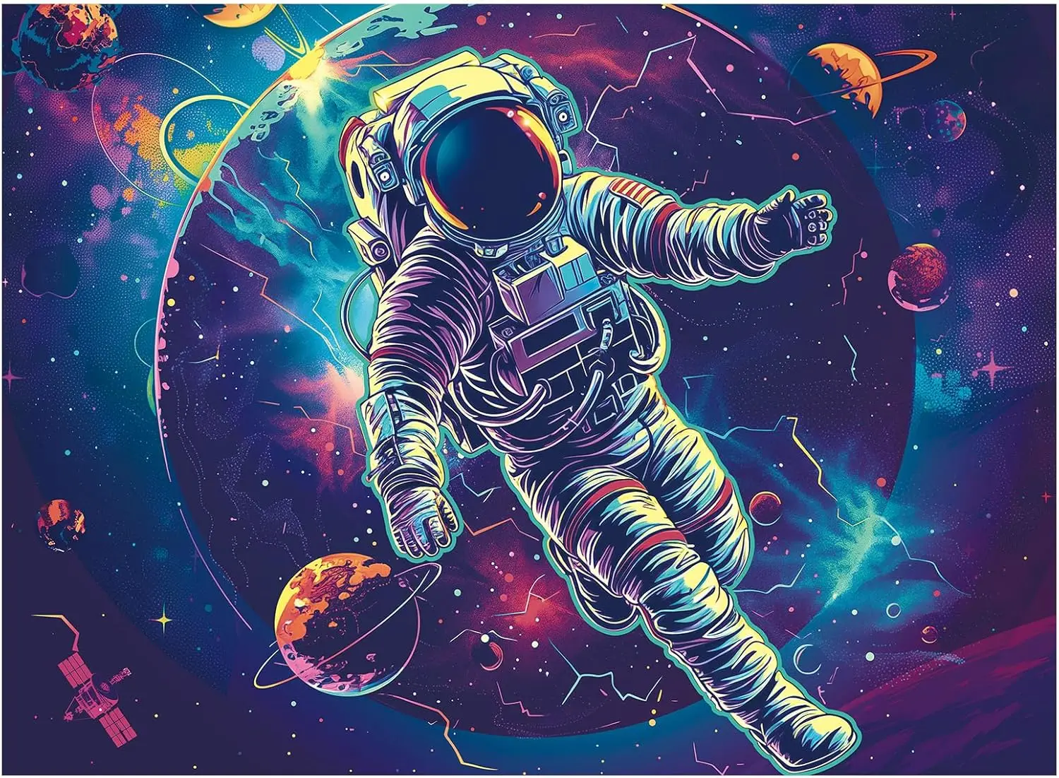 

150/300/500/1000pcs Jigsaw Puzzle for Adult Astronaut Space Exploration Stress Relief Puzzle Game for Game Nights Gift