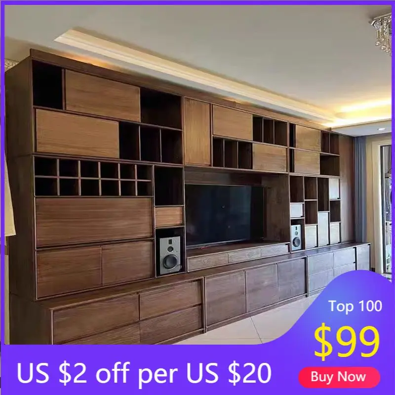 

STLF Modern Living Room Furniture Patio TV Console with Waterproof Insect-Resistant Mesh Doors Wooden Bedroom Storage Solution