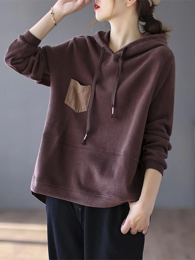 Moletom feminino solto com capuz longo sve oversize camiseta sle outerwear efeito de emagrecimento confortável casual streetwear