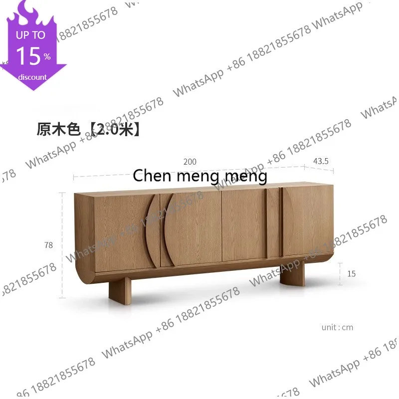 

Q178 Medieval log style dining side cabinet, living room entrance cabinet, Italian light luxury storage locker