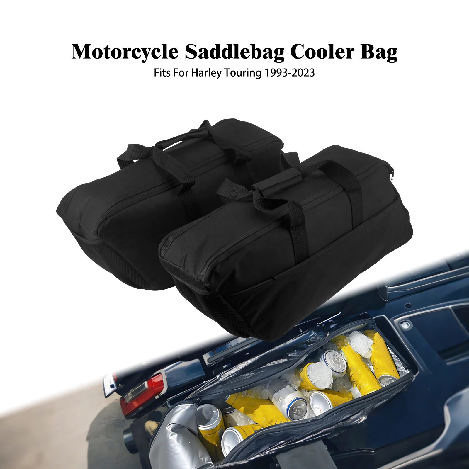 

Motorcycle Saddlebag Liner Cooler Bags Inner Tool SIde For Harley Street Electra Glide Road King FLHTK Ultra 1993-23 Luggage Bag