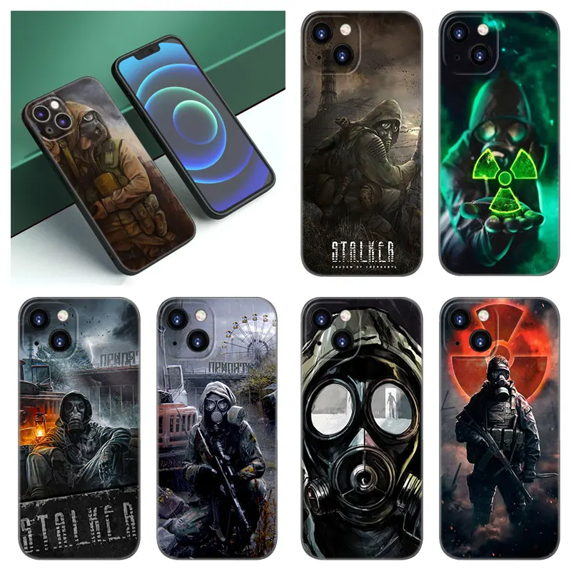 Stalker Clear Sky Phone Case For Apple iPhone 12 13 Mini 11 14 15 Pro XS Max 7 8 Plus X XR SE 2020 2022 Black Silicone Case