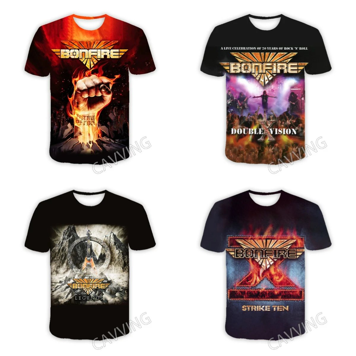 

2025CAVVING 3D Printed Campfire Band Casual T-shirt Hip-hop T-shirt Harajuku Top Men's/women's Clothing Quick-drying MOTO Top