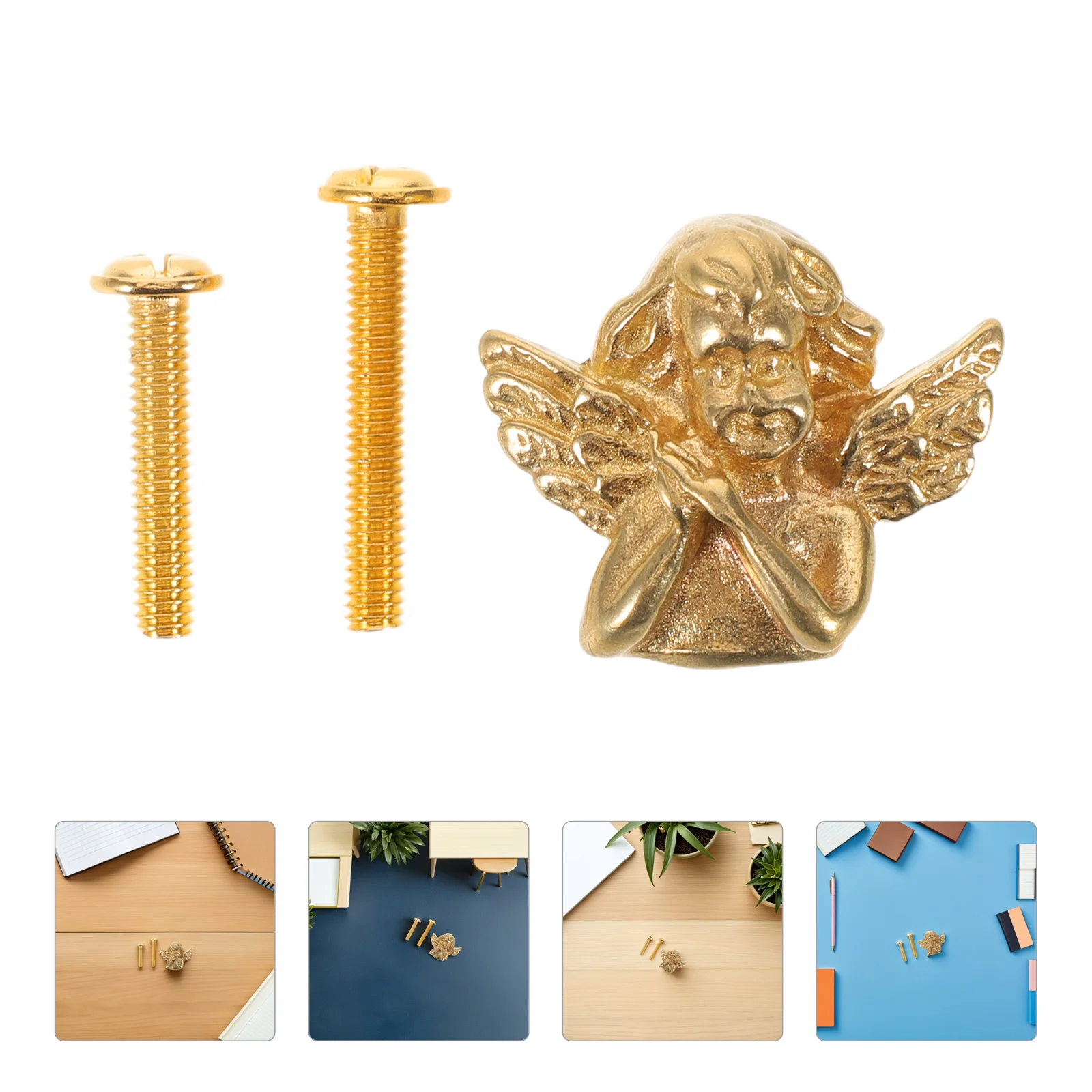 

1 set 1 Set Metal Angel Shaped Cabinet Handles Brass Drawer Pulls For Kitchen Wardrobe Dresser Modern Boho Hardware Knobs -