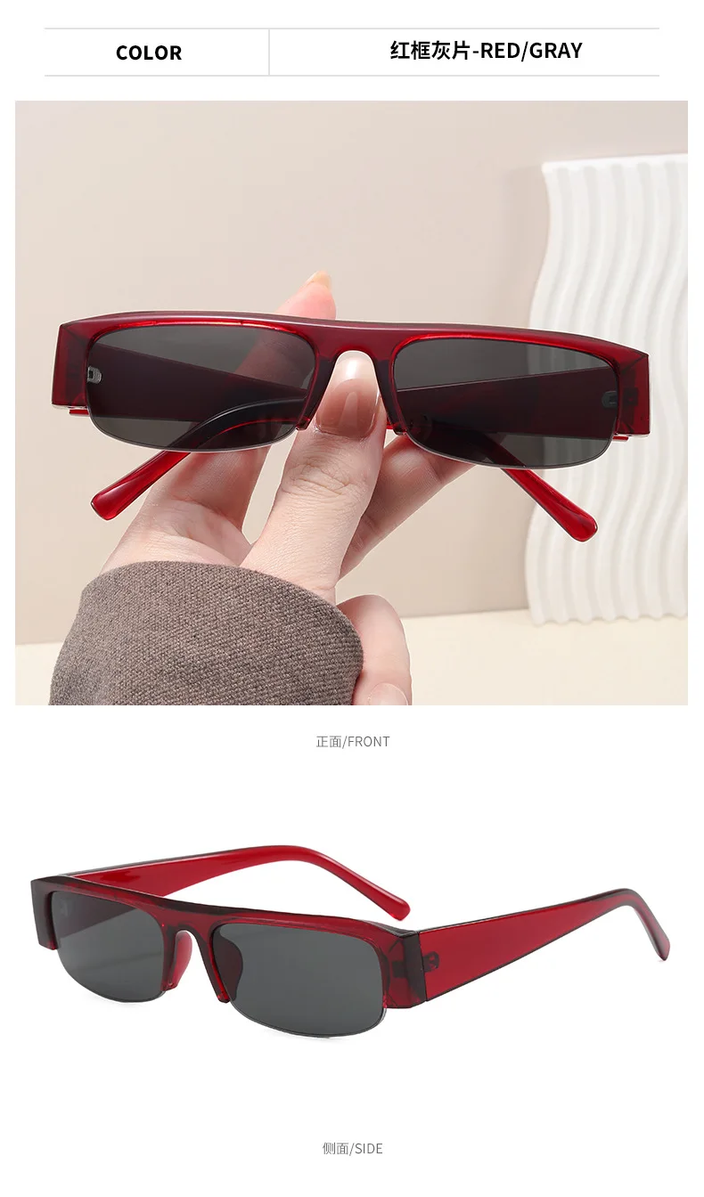 Neue Modische Kleine Quadratische Leoparden-Schwarze Brillenfassung für Damen Vintage Halbrahmen-Sonnenbrille Damen Outdoor-Brillen UV400 – Detail 18