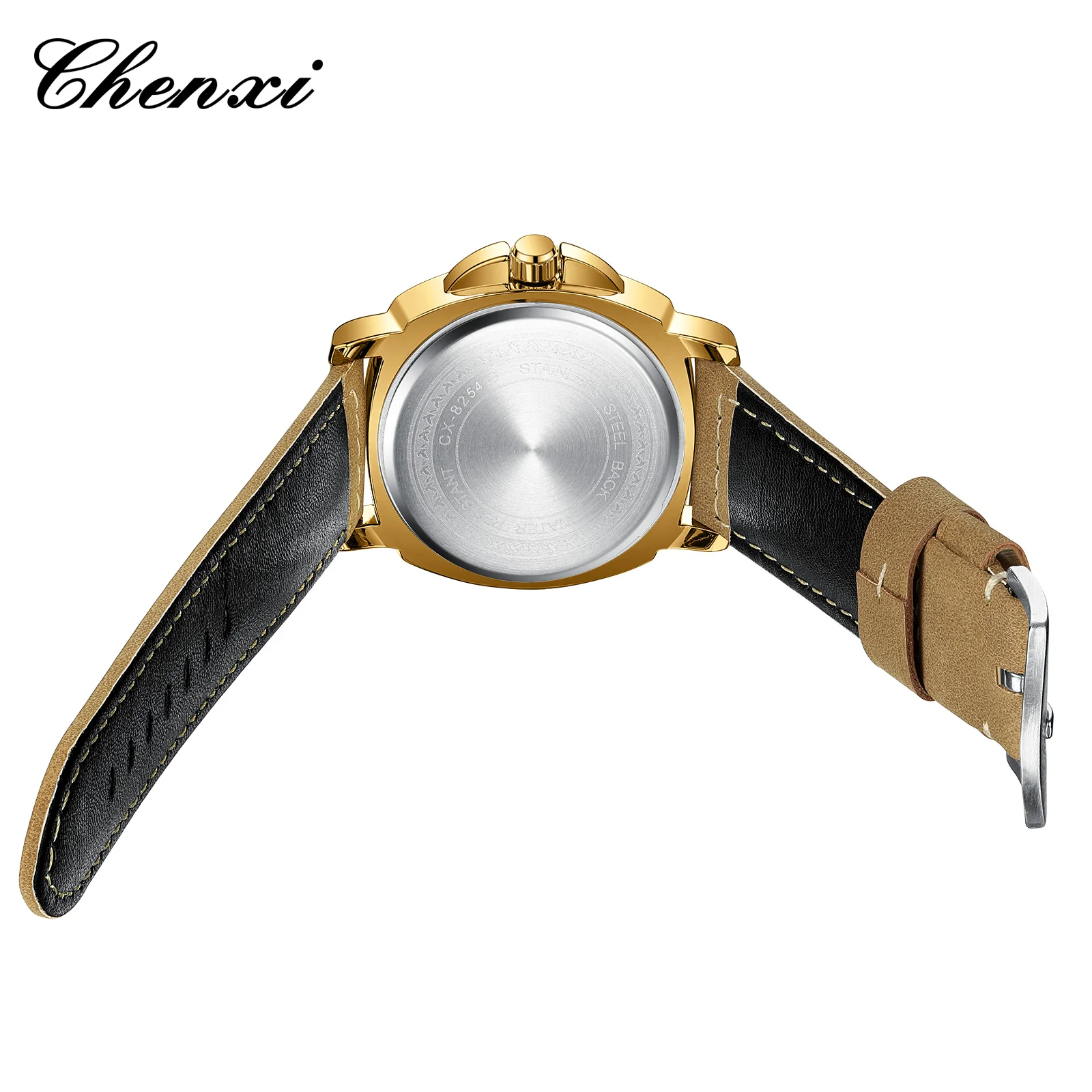 Classic Business Watches For Man Original Luxury Calendar Brown Leather Strap Male Clock Fashion Luminous Quartz Watch CHENXI