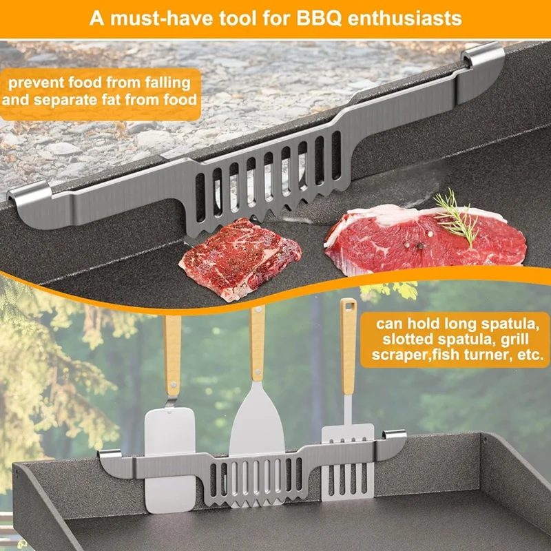 Soporte de espátula para puerta de grasa, trampa para grasa, parrilla, bloque de pantalla de malla para alimentos, accesorios de plancha para Blackstone