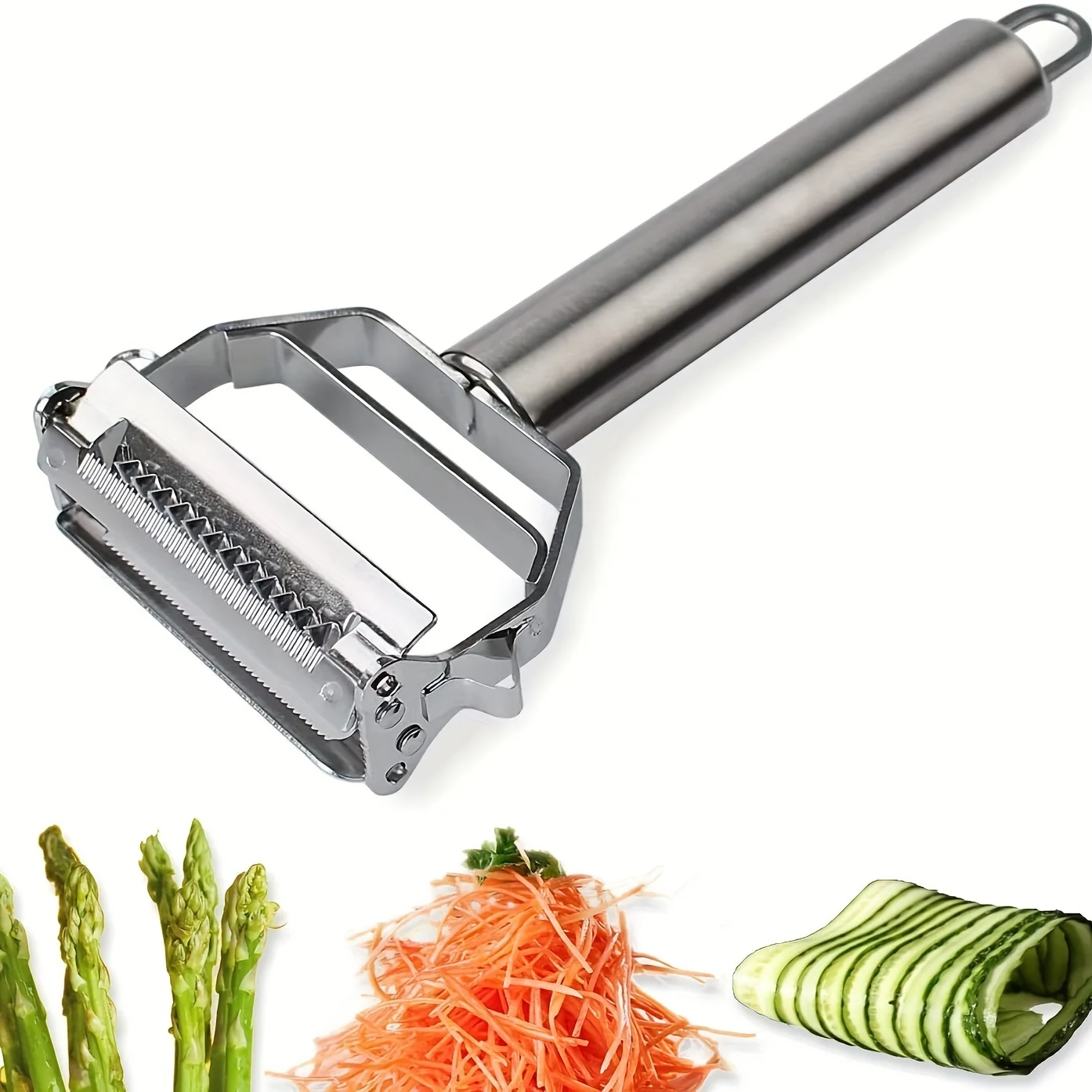 1-3pc, 2 In 1 Stainless Steel Vegetable Peeler, Julienne Cutter, Slicer, Shredder, Scraper, Fruit, Potatoes, Carrot, Cucumber, K