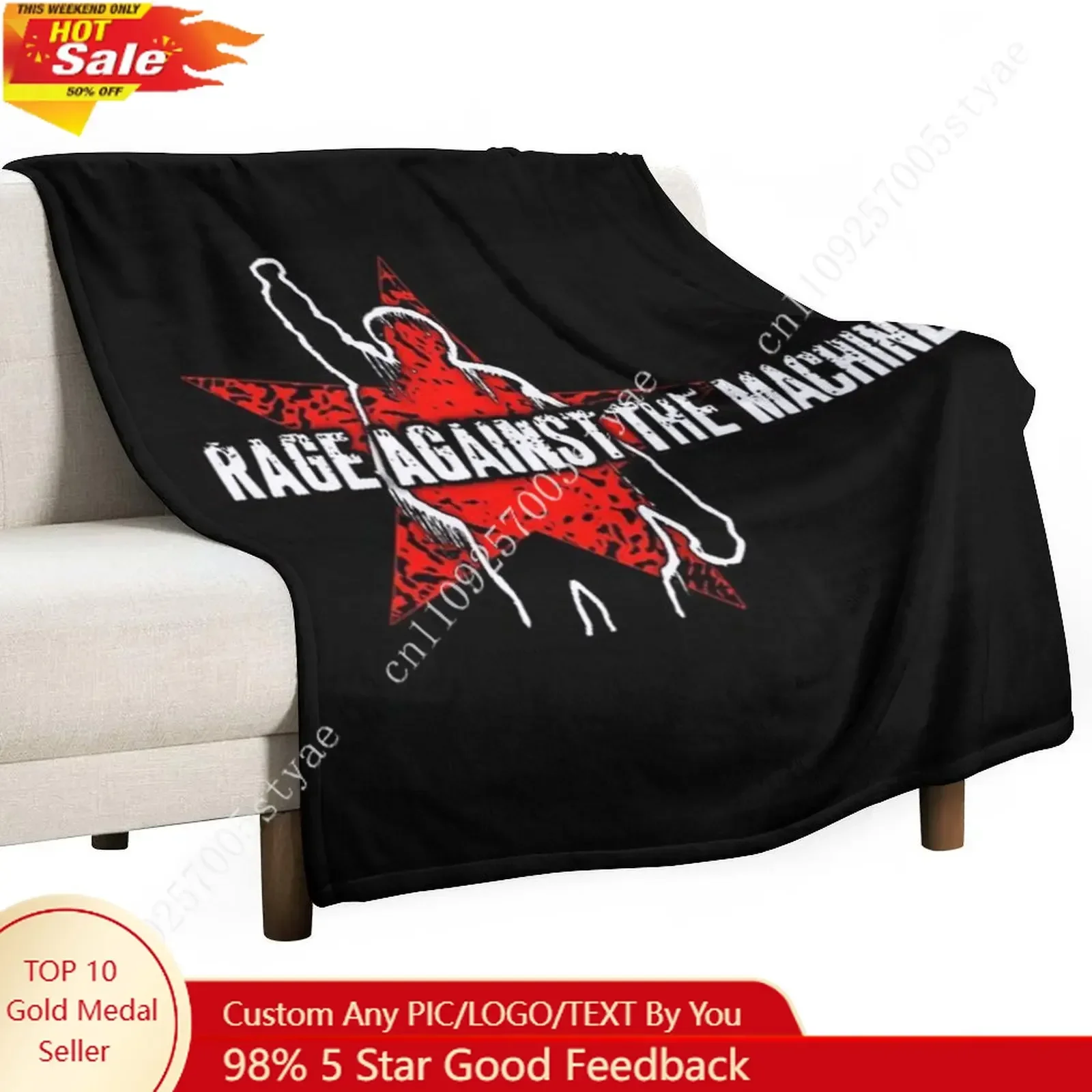 R-Rage Against The M-achine Flannel Blankets Are Soft Comfortable and Warm Perfect for Winter Naps Homes Offices Travel Camping