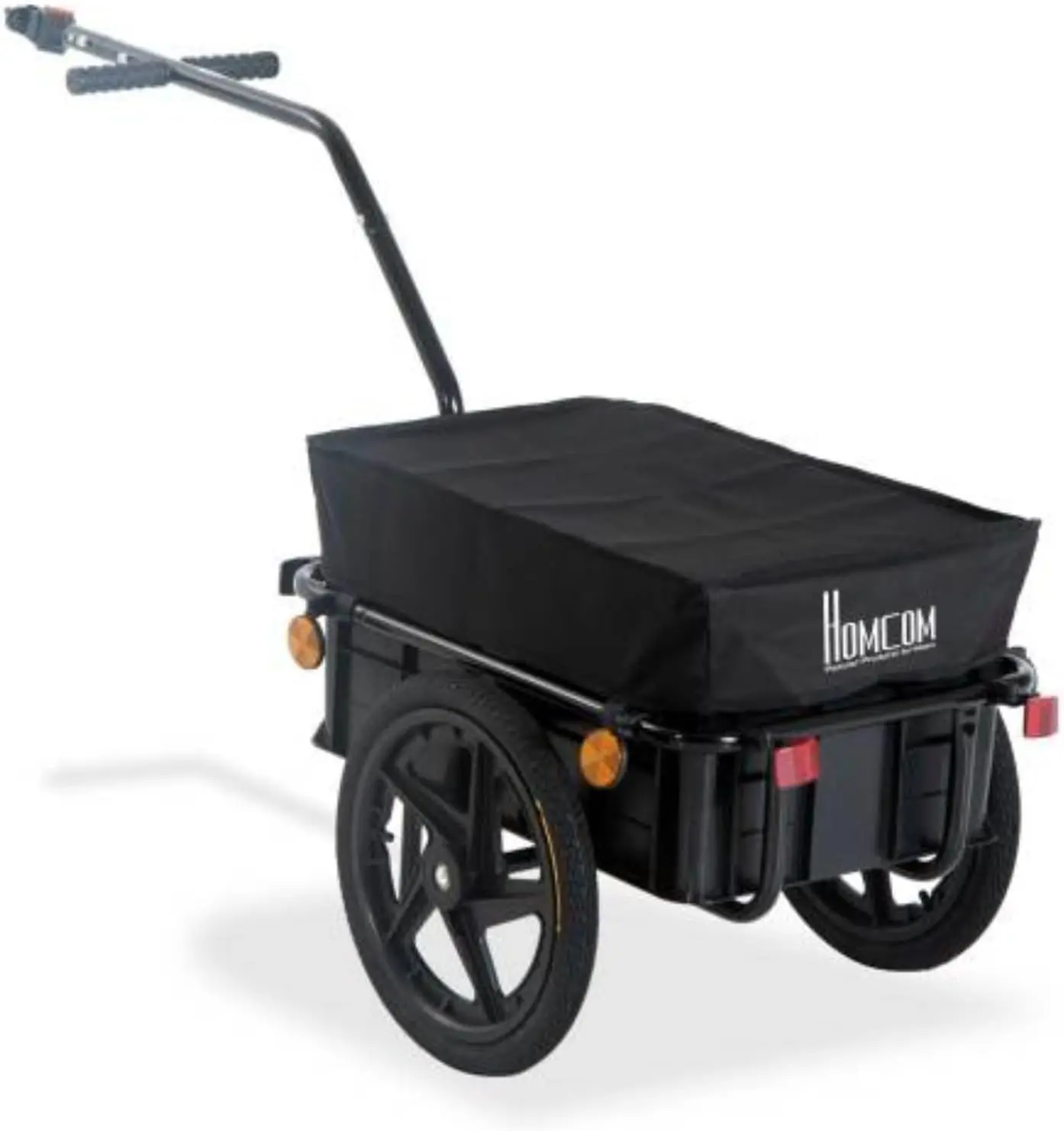 Bicycle Cargo Trailer, Outdoor Cart, Garden Cart With Removable Box And Cover, 2 16-Inch Wheels, Easy To Use, Black