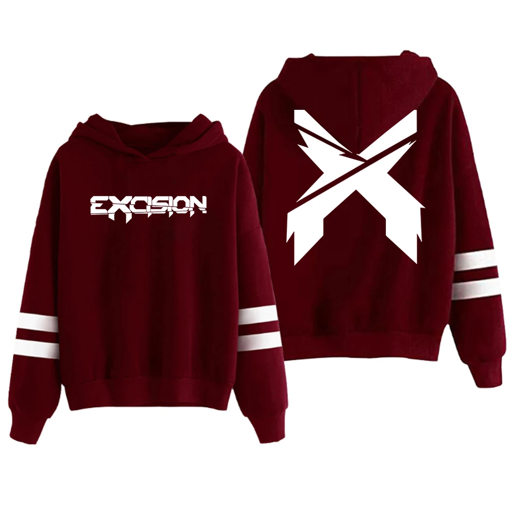 

Excision Merch Hoodie 2026 Tour Pocketless Parallel Bars Sleeve Streetwear Women Men Hooded Sweatshirts