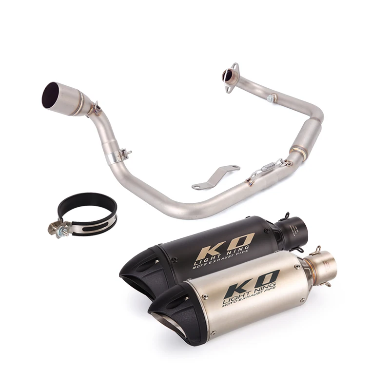 For Benelli TNT125 2017-2025 Motorcycle Exhaust System Mid Header Link Pipe Stainless Steel Muffler 320mm Escape Rear Tube