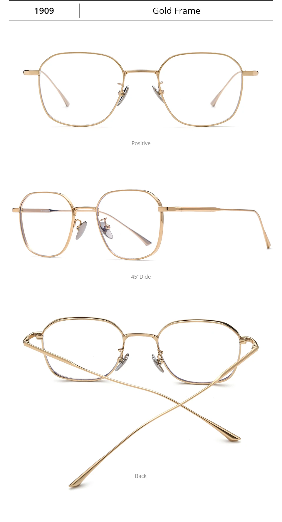 NIANZHEN Titanlegierung Brillengestell Herren Polygon Markendesign Brille Damen Ultraleichte Retro-Brille Brille 1909 – Detail 7