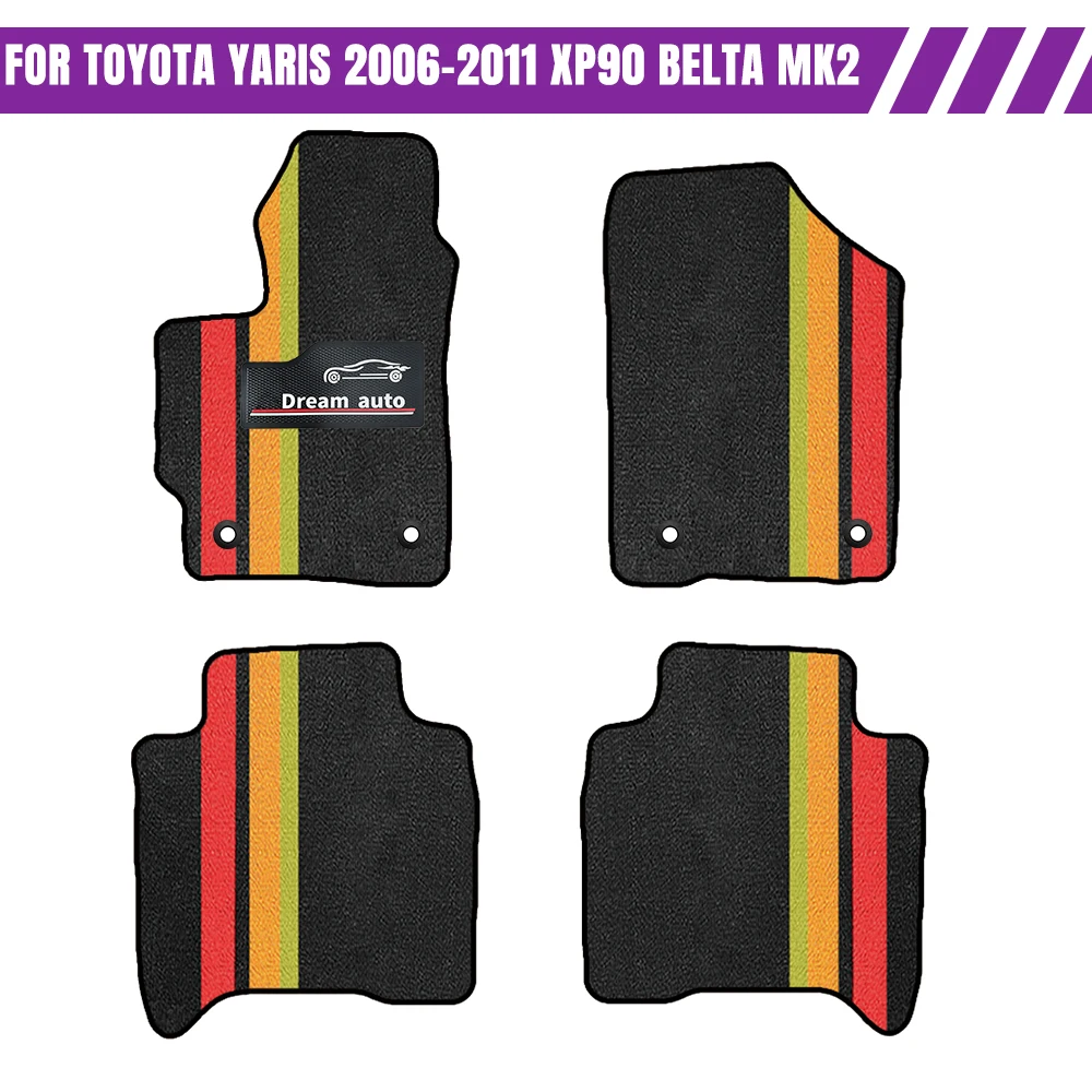 

Custom Car Floor Mats For Toyota Yaris 2006-2011 XP90 Belta MK2 Waterproof Auto Carpets Foot Coche Accessorie