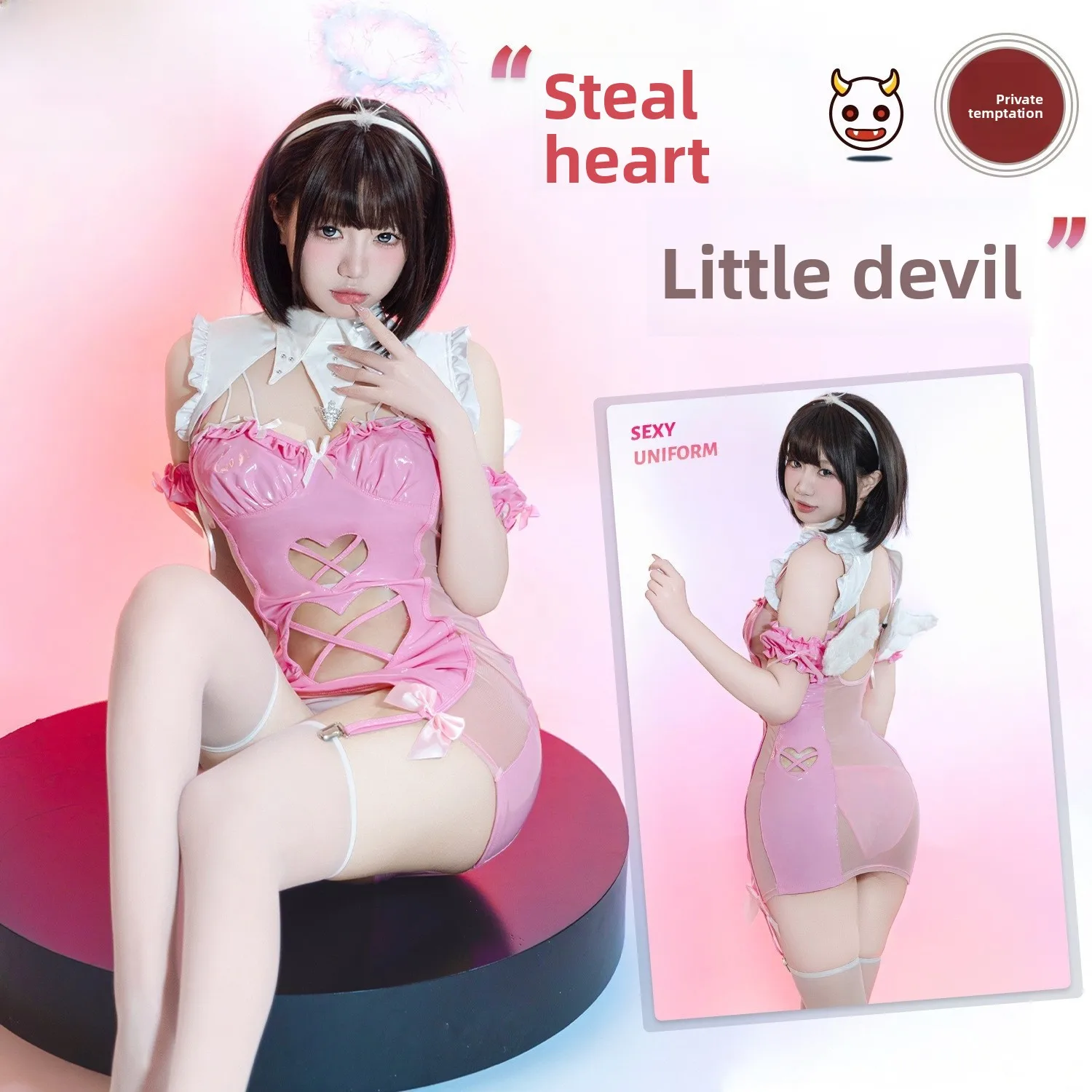 

Сексуальный ажурный кожаный костюм летучей мыши и дьявола, комплект для выступлений на Хэллоуин, полиэстер, модный женский наряд